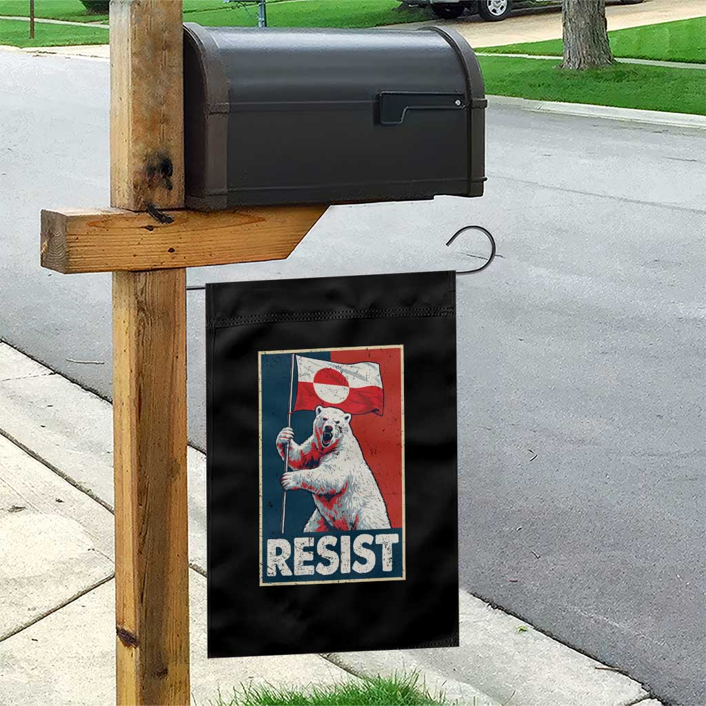 Resist Greenland Polar Bear Holding Flag Art Garden Flag Resistance Political TS11 Print Your Wear