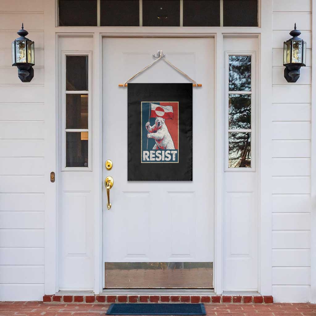 Resist Greenland Polar Bear Holding Flag Art Garden Flag Resistance Political TS11 Print Your Wear