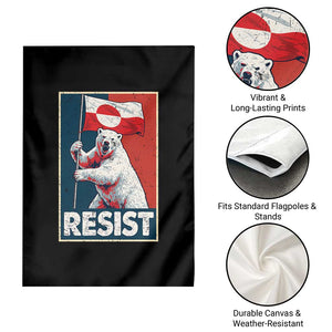 Resist Greenland Polar Bear Holding Flag Art Garden Flag Resistance Political TS11 Print Your Wear