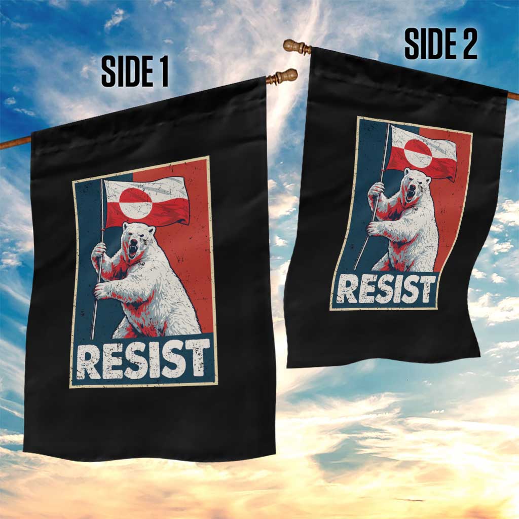 Resist Greenland Polar Bear Holding Flag Art Garden Flag Resistance Political TS11 Print Your Wear