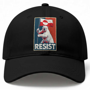 Resist Greenland Polar Bear Holding Flag Art Baseball Cap Resistance Political TS11 Print Your Wear