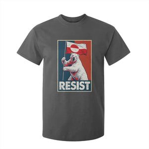 Resist Greenland Polar Bear Holding Flag Art T Shirt For Kid Resistance Political TS11 Dark Heather Print Your Wear