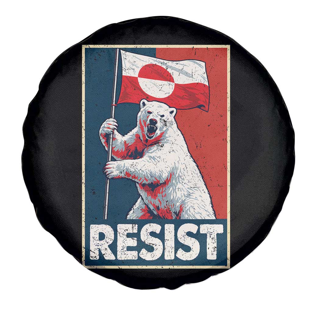 Resist Greenland Polar Bear Holding Flag Art Spare Tire Cover Resistance Political TS11 Print Your Wear