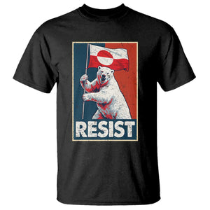 Resist Greenland Polar Bear Holding Flag Art T Shirt Resistance Political TS11 Black Print Your Wear