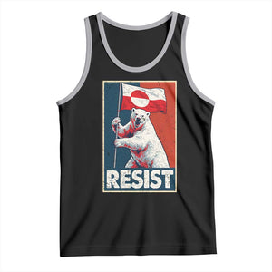 Resist Greenland Polar Bear Holding Flag Art Tank Top Resistance Political TS11 Black Athletic Heather Print Your Wear
