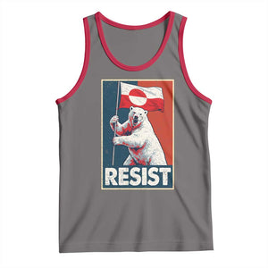 Resist Greenland Polar Bear Holding Flag Art Tank Top Resistance Political TS11 Deep Heather Red Print Your Wear