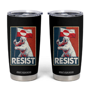 Resist Greenland Polar Bear Holding Flag Art Tumbler Cup Resistance Political TS11 Black Print Your Wear