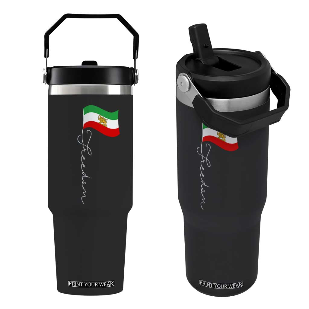 Persian Freedom Flip Straw Tumbler Free Iran Proud Persian Iranian TS11 One Size: 30 oz Black Print Your Wear