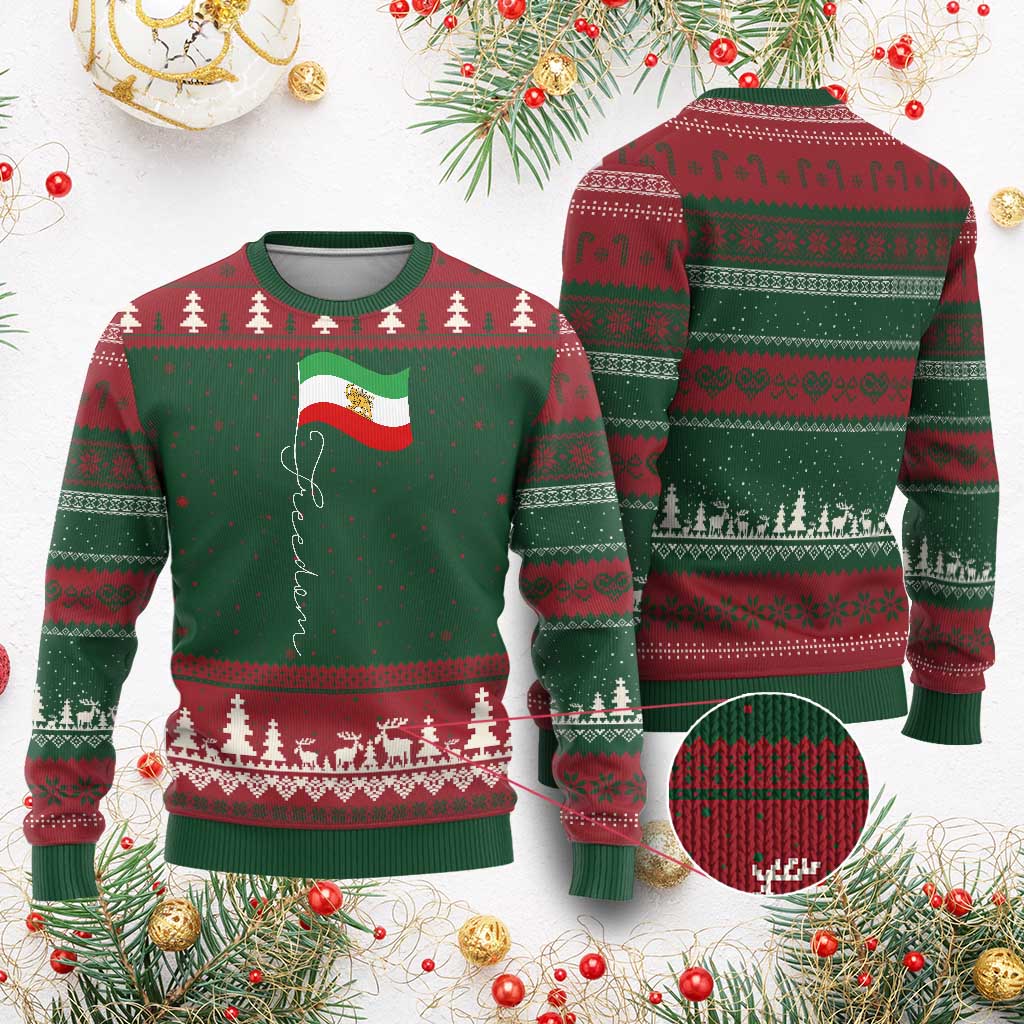 Persian Freedom Ugly Christmas Sweater Free Iran Proud Persian Iranian TS11 Red Green Print Your Wear