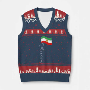 Persian Freedom V-Neck Knit Sweater Vest Free Iran Proud Persian Iranian TS11 Navy Red Print Your Wear