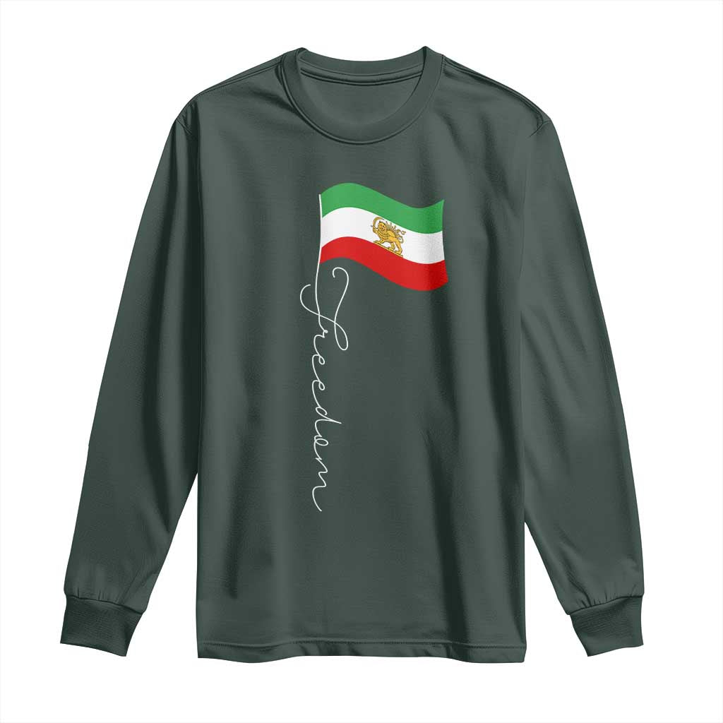 Persian Freedom Long Sleeve Shirt Free Iran Proud Persian Iranian TS11 Dark Forest Green Print Your Wear