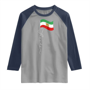 Persian Freedom Raglan Shirt Free Iran Proud Persian Iranian TS11 Sport Gray Navy Print Your Wear