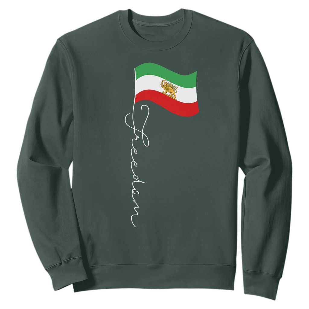Persian Freedom Sweatshirt Free Iran Proud Persian Iranian TS11 Dark Forest Green Print Your Wear