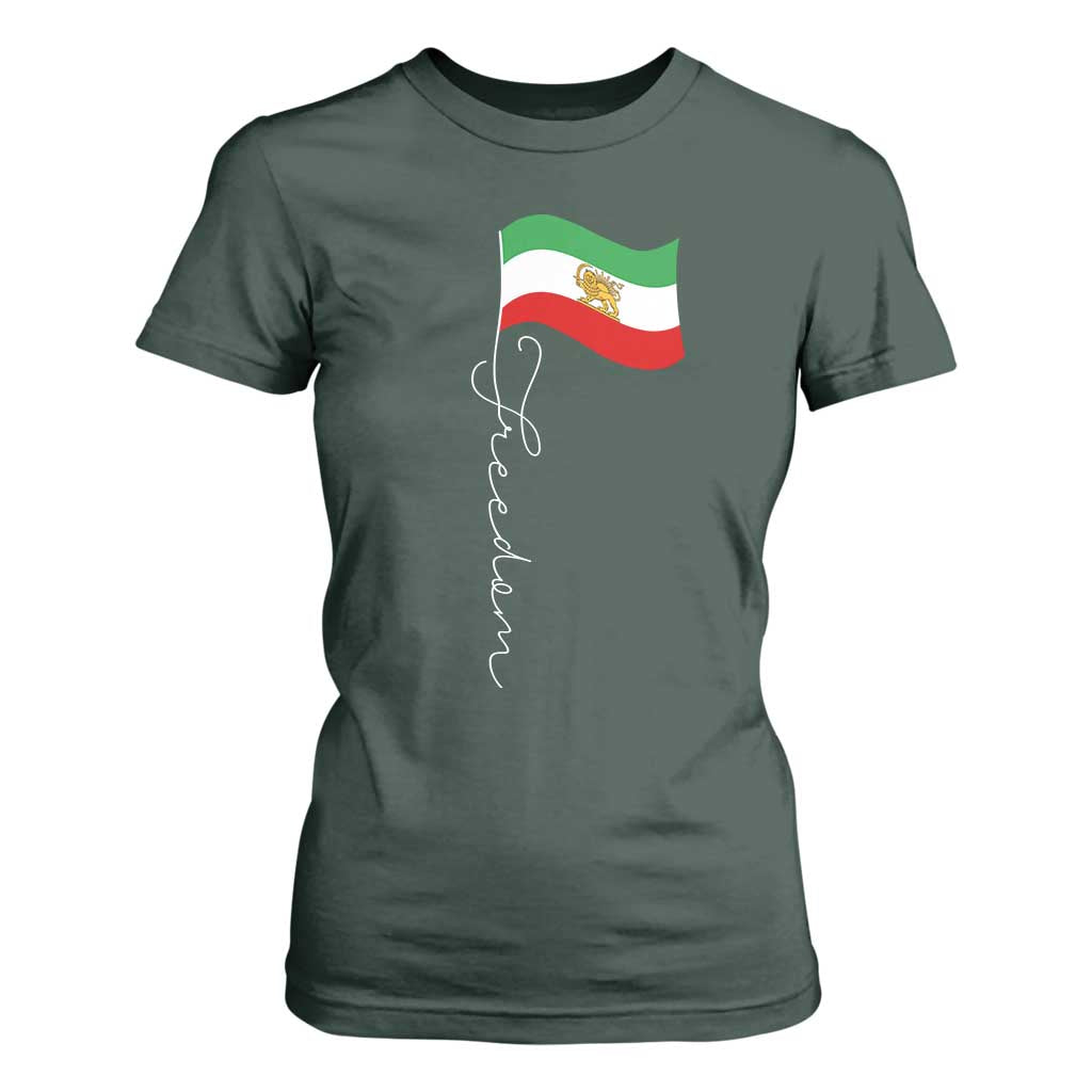 Persian Freedom T Shirt For Women Free Iran Proud Persian Iranian TS11 Dark Forest Green Print Your Wear