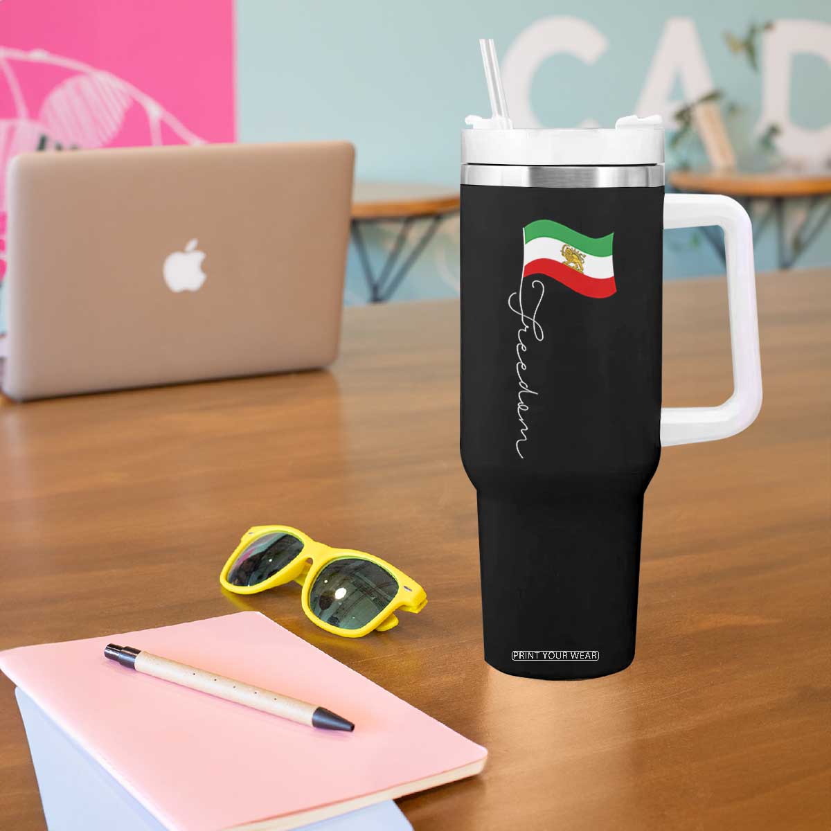 Persian Freedom Tumbler With Handle Free Iran Proud Persian Iranian TS11 Print Your Wear