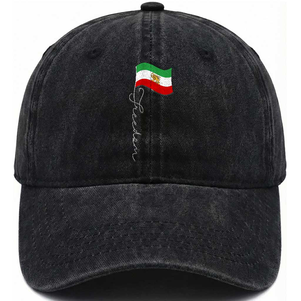Persian Freedom Washed Cotton Baseball Cap Free Iran Proud Persian Iranian TS11 Print Your Wear