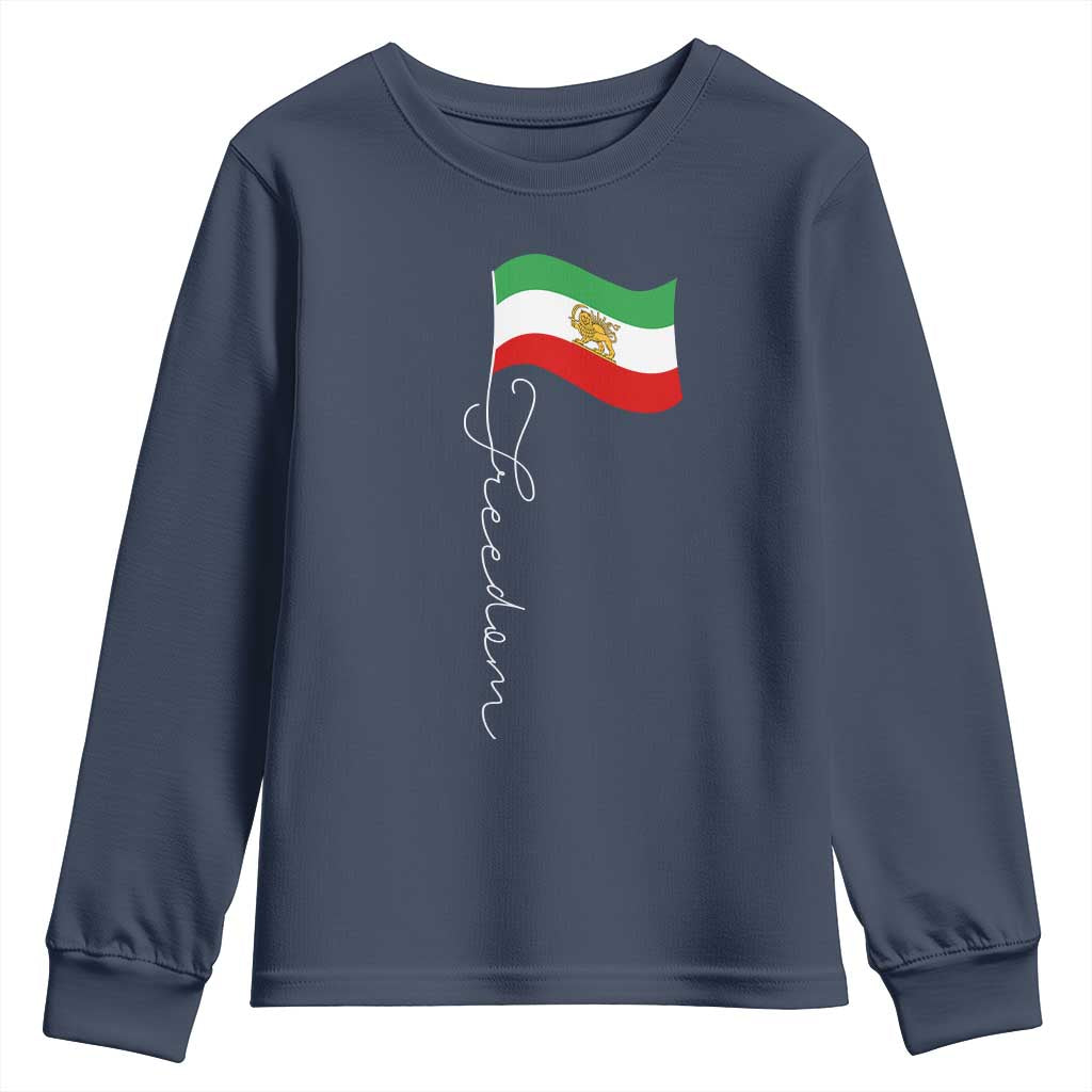 Persian Freedom Youth Sweatshirt Free Iran Proud Persian Iranian TS11 Navy Print Your Wear