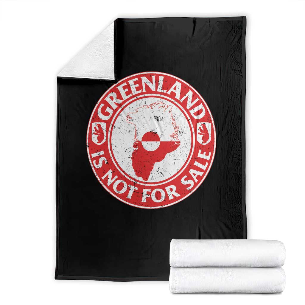 Greenland Is Not For Sale Throw Blanket Political Statement Arms of Greenland TS11 Black Print Your Wear