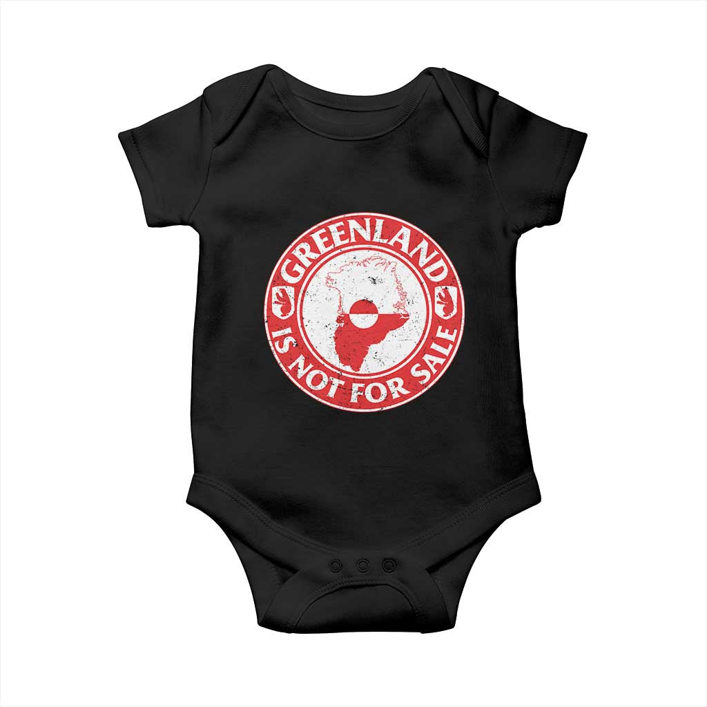 Greenland Is Not For Sale Baby Onesie Political Statement Arms of Greenland TS11 Black Print Your Wear