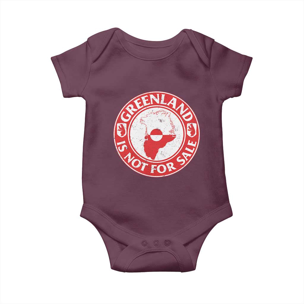 Greenland Is Not For Sale Baby Onesie Political Statement Arms of Greenland TS11 Maroon Print Your Wear