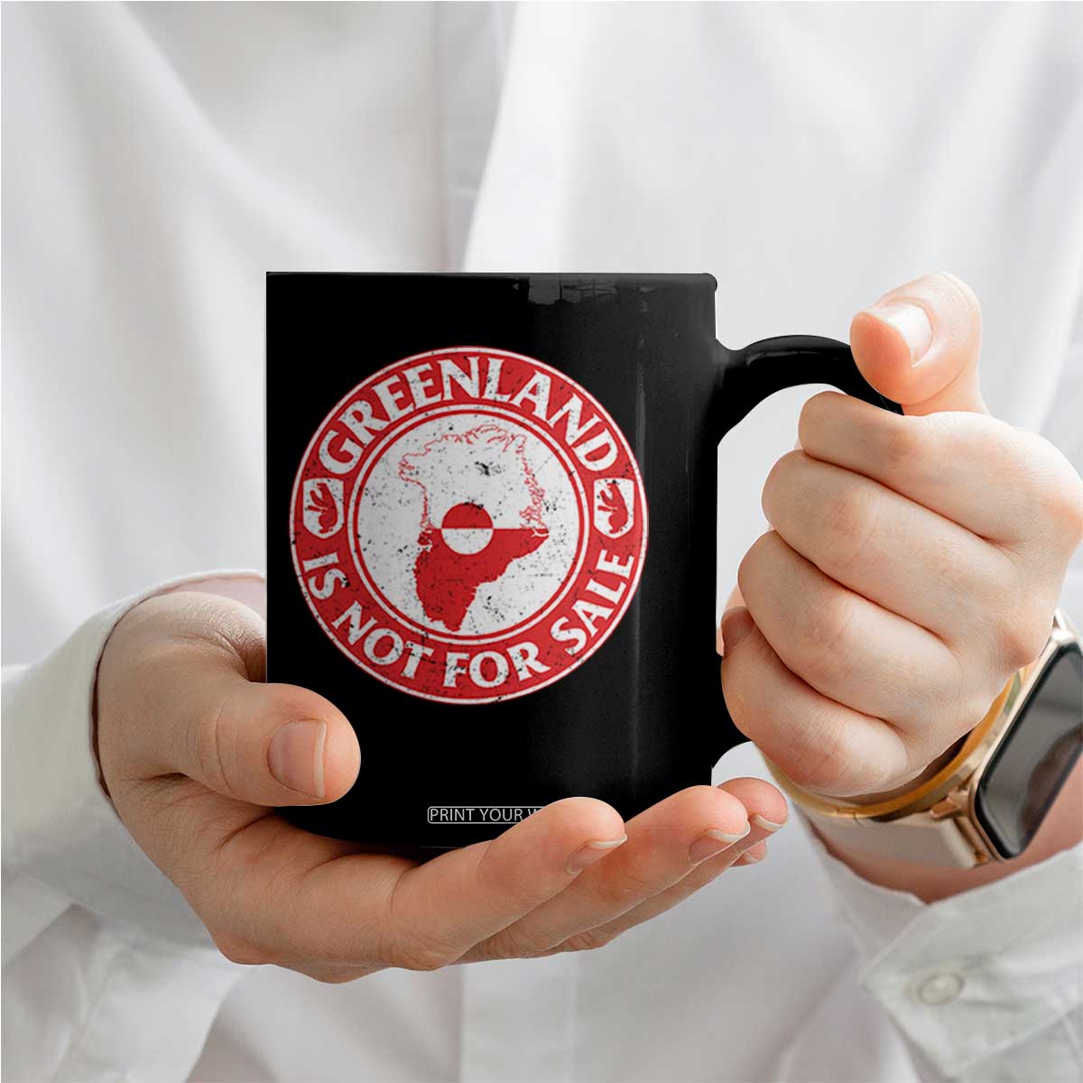 Greenland Is Not For Sale Coffee Mug Political Statement Arms of Greenland TS11 Print Your Wear