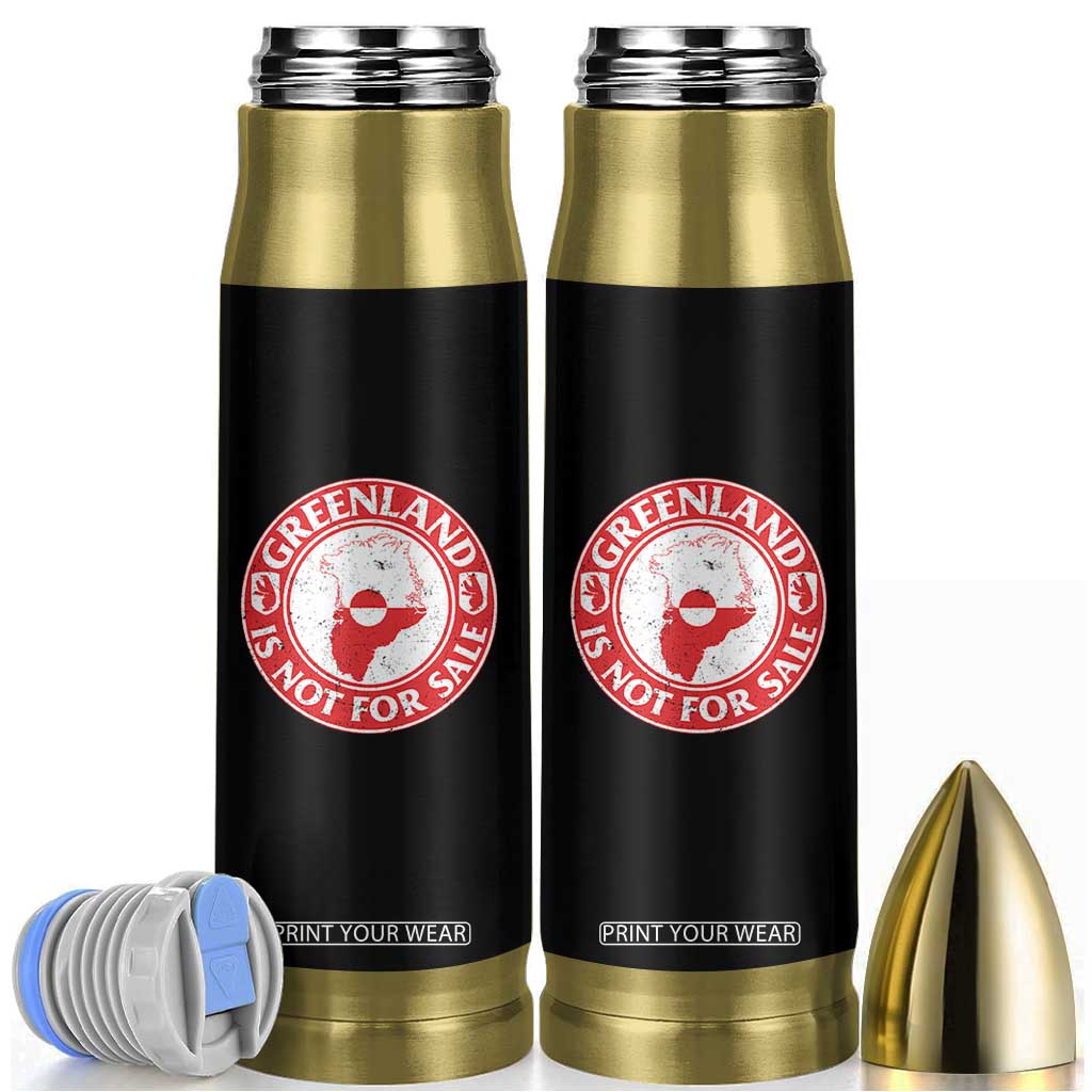 Greenland Is Not For Sale Bullet Tumbler Political Statement Arms of Greenland TS11 Black Print Your Wear
