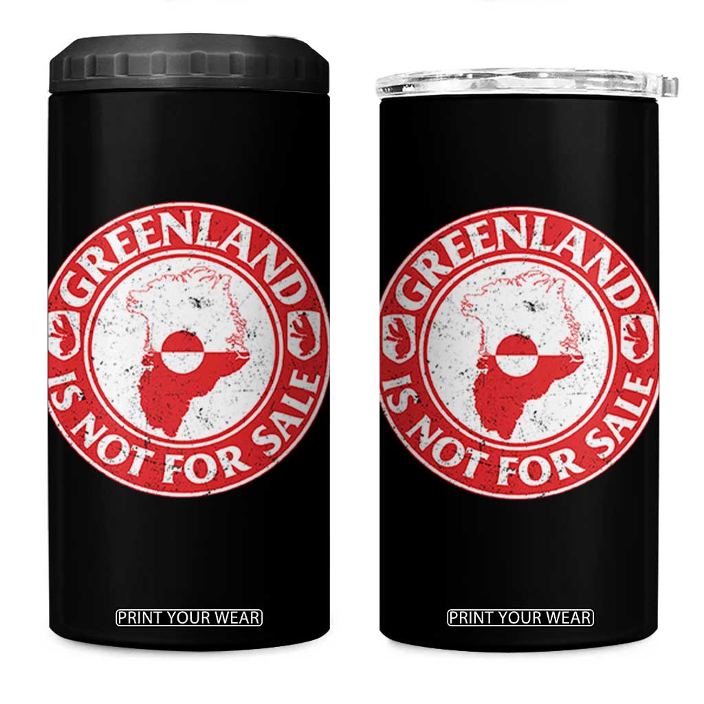 Greenland Is Not For Sale 4 in 1 Can Cooler Tumbler Political Statement Arms of Greenland TS11 One Size: 16 oz Black Print Your Wear