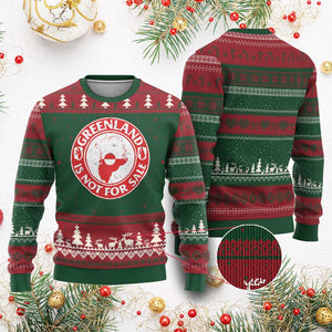 Greenland Is Not For Sale Ugly Christmas Sweater Political Statement Arms of Greenland TS11 Red Green Print Your Wear