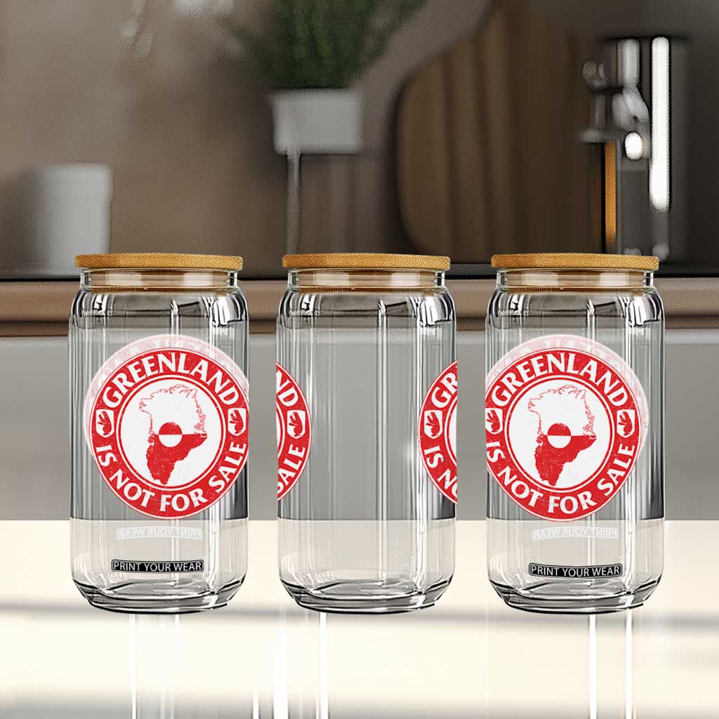 Greenland Is Not For Sale Glass Can Political Statement Arms of Greenland TS11 Print Your Wear