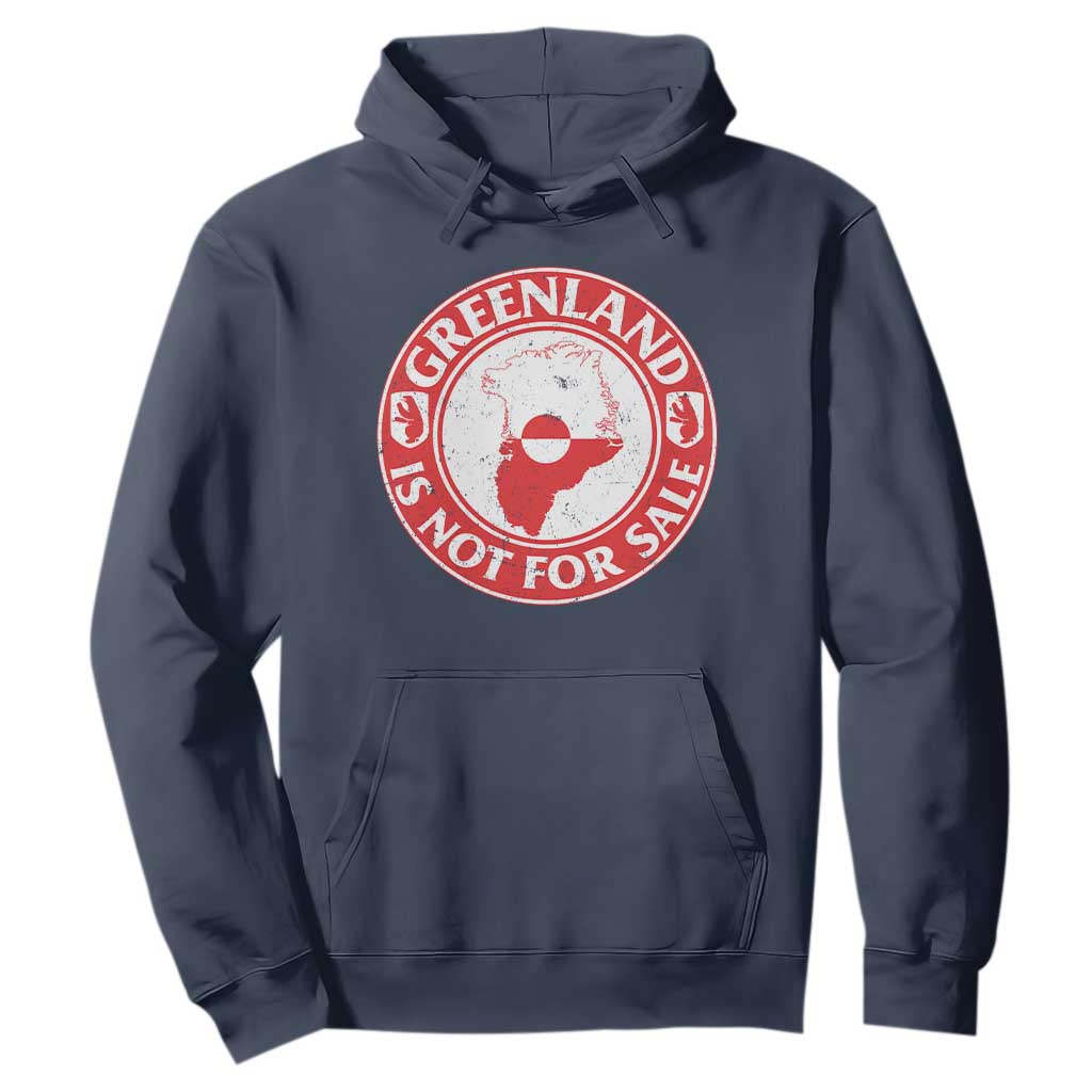 Greenland Is Not For Sale Hoodie Political Statement Arms of Greenland TS11 Navy Print Your Wear