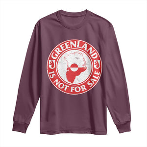 Greenland Is Not For Sale Long Sleeve Shirt Political Statement Arms of Greenland TS11 Maroon Print Your Wear