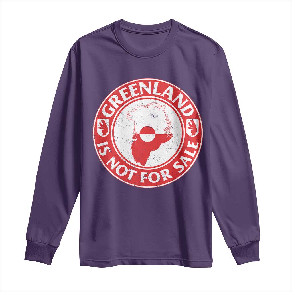 Greenland Is Not For Sale Long Sleeve Shirt Political Statement Arms of Greenland TS11 Purple Print Your Wear