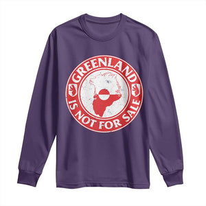 Greenland Is Not For Sale Long Sleeve Shirt Political Statement Arms of Greenland TS11 Purple Print Your Wear