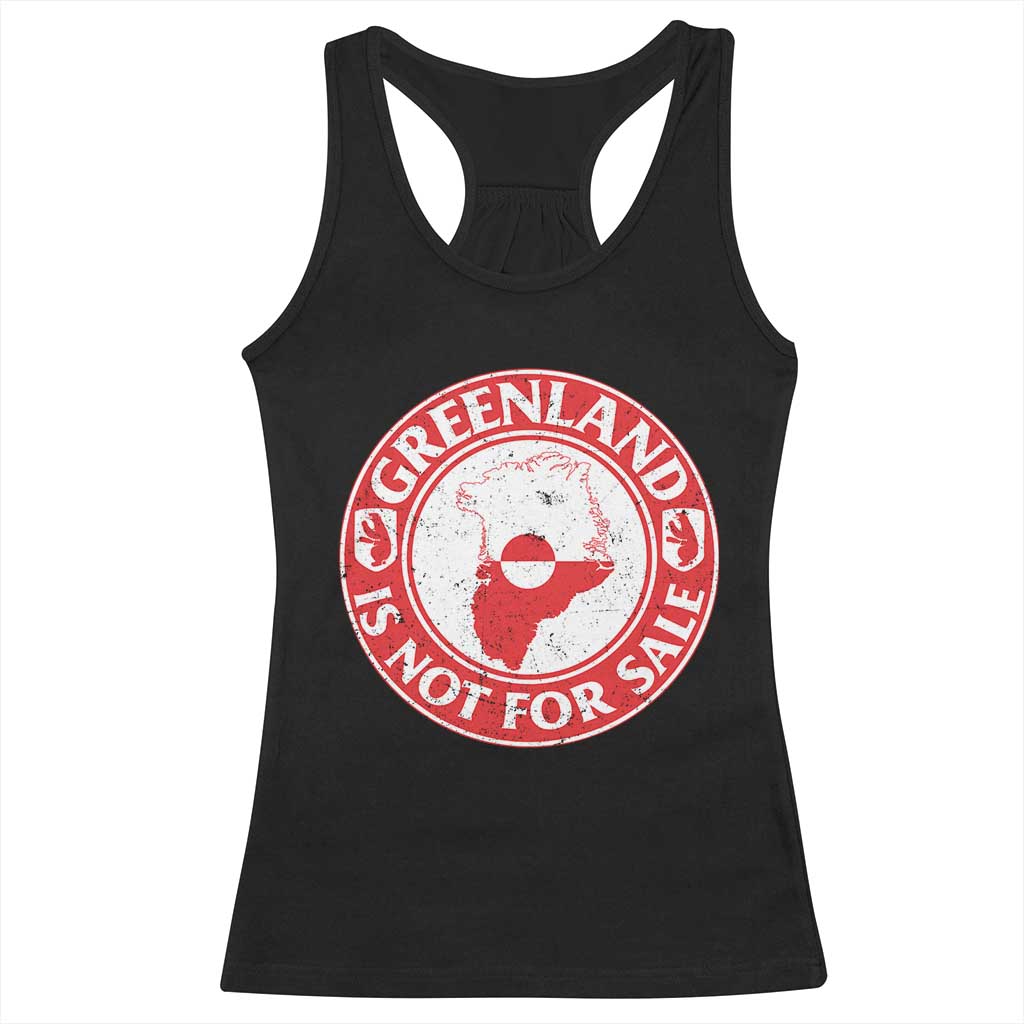 Greenland Is Not For Sale Racerback Tank Top Political Statement Arms of Greenland TS11 Black Print Your Wear