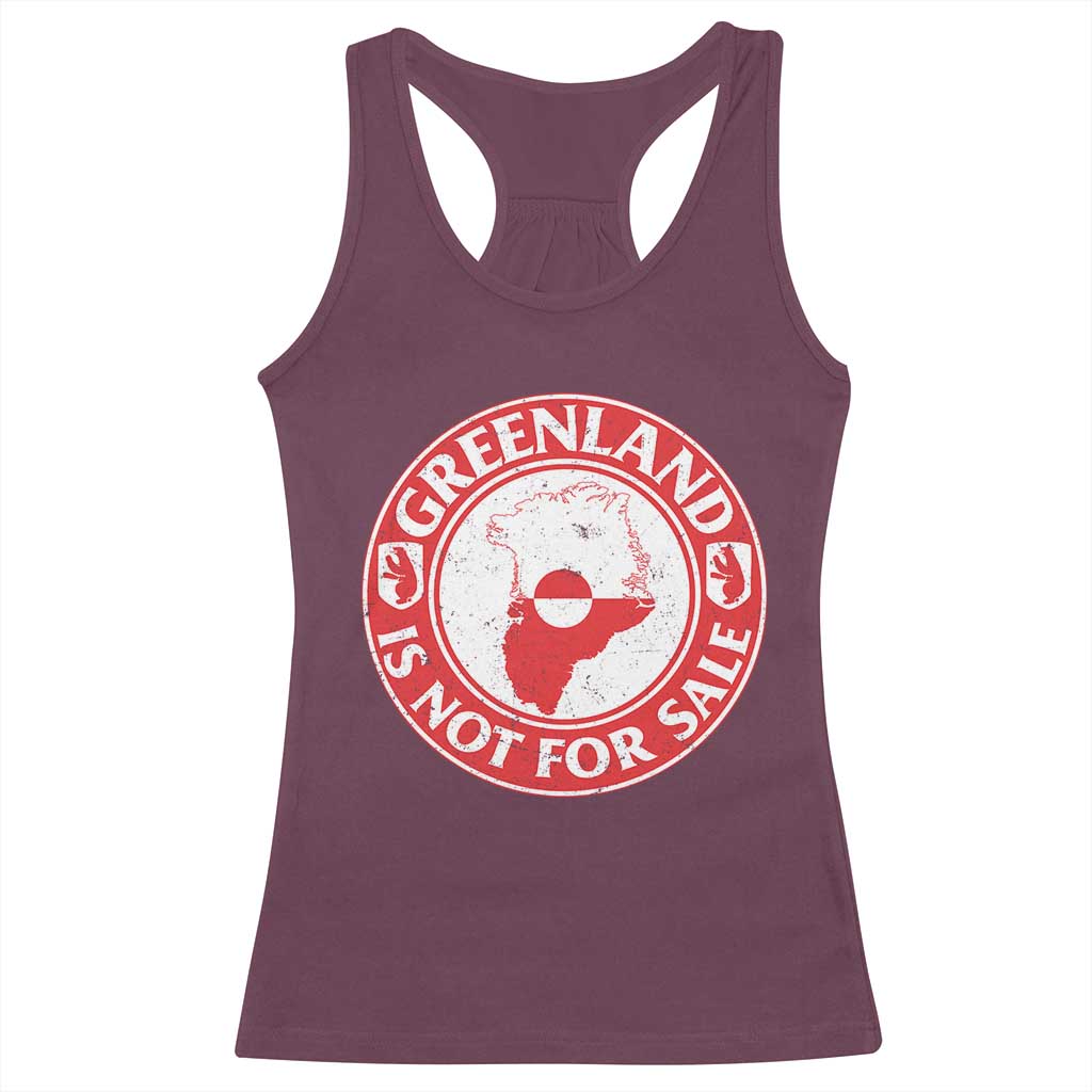 Greenland Is Not For Sale Racerback Tank Top Political Statement Arms of Greenland TS11 Maroon Print Your Wear