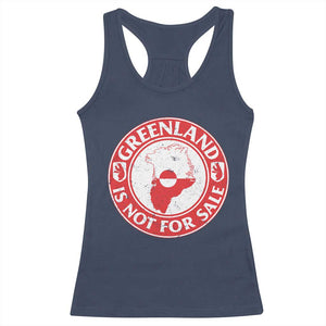Greenland Is Not For Sale Racerback Tank Top Political Statement Arms of Greenland TS11 Navy Print Your Wear