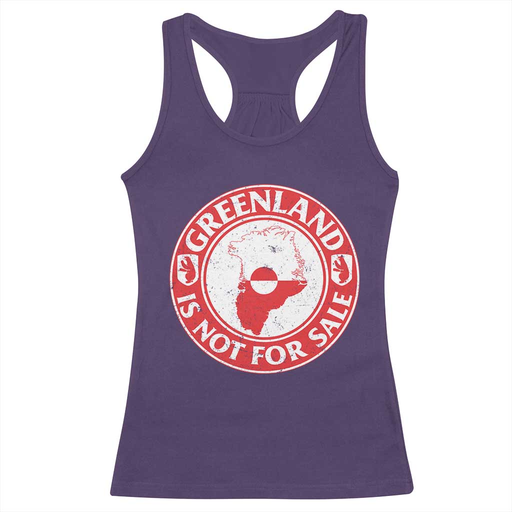 Greenland Is Not For Sale Racerback Tank Top Political Statement Arms of Greenland TS11 Purple Print Your Wear