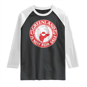 Greenland Is Not For Sale Raglan Shirt Political Statement Arms of Greenland TS11 Black White Print Your Wear