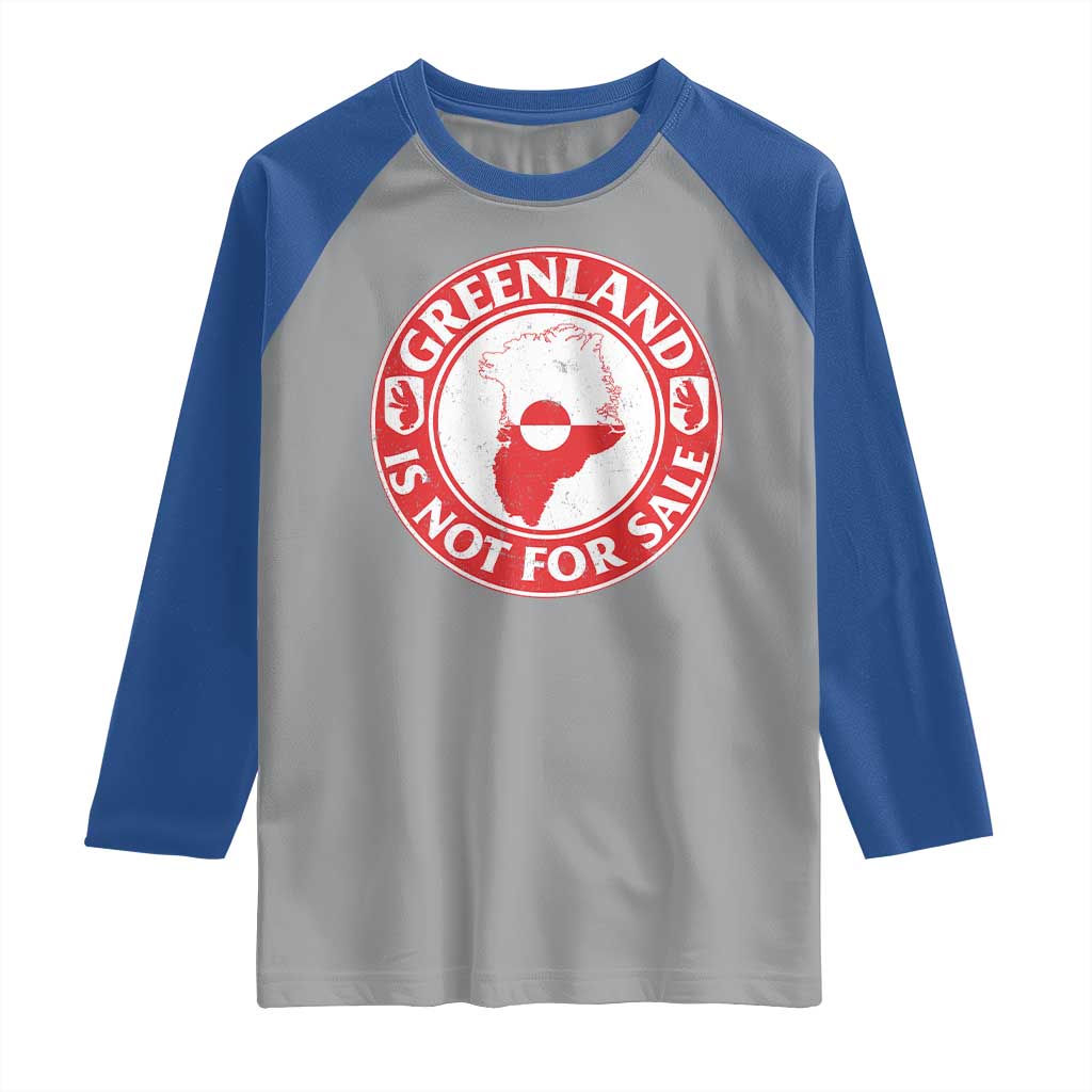 Greenland Is Not For Sale Raglan Shirt Political Statement Arms of Greenland TS11 Sport Gray Royal Print Your Wear