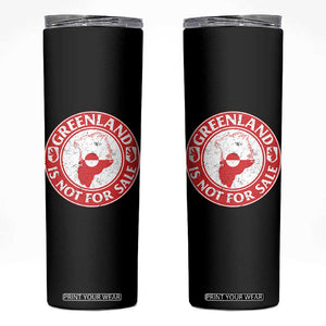 Greenland Is Not For Sale Skinny Tumbler Political Statement Arms of Greenland TS11 Black Print Your Wear