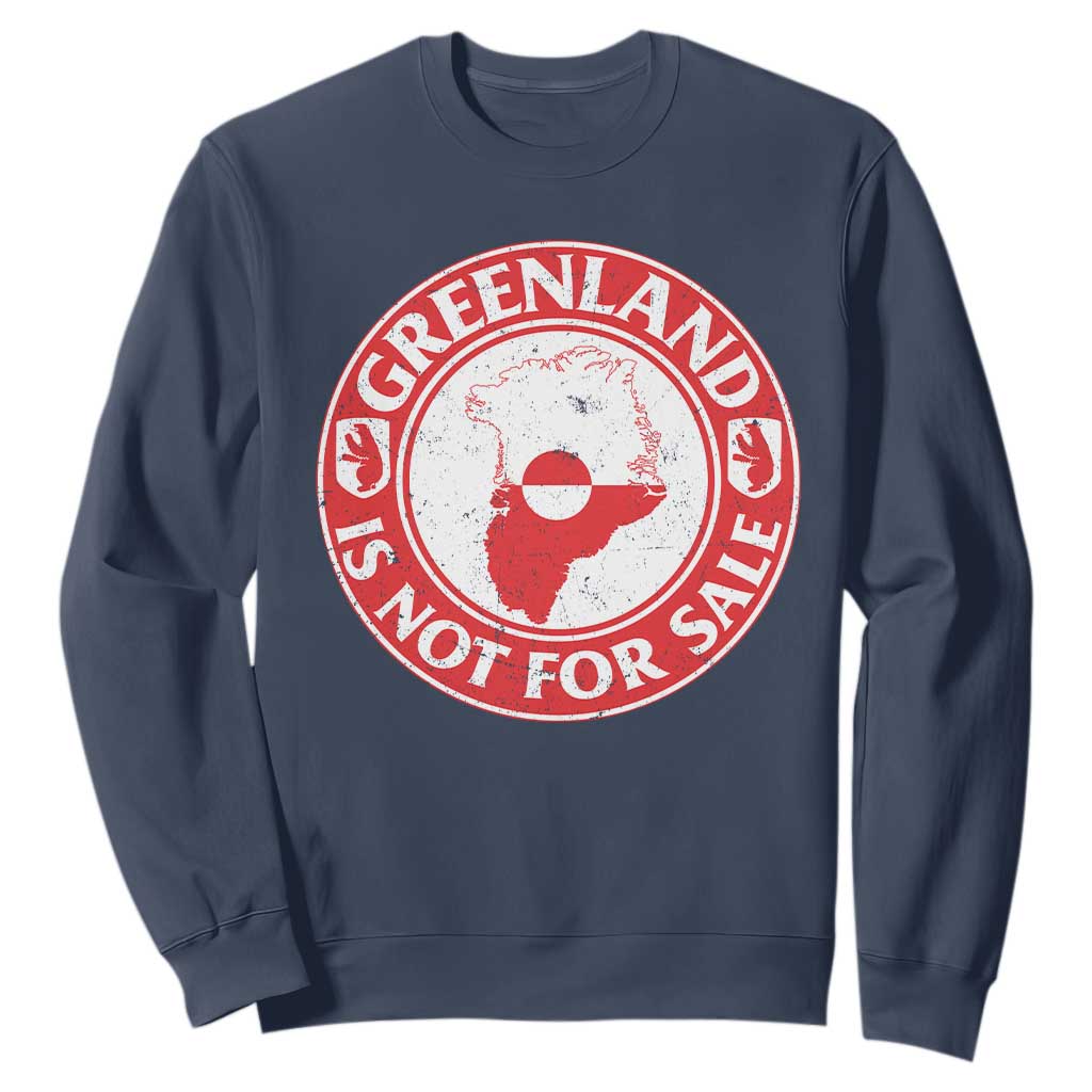 Greenland Is Not For Sale Sweatshirt Political Statement Arms of Greenland TS11 Navy Print Your Wear
