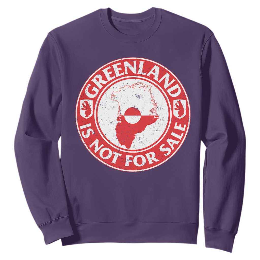 Greenland Is Not For Sale Sweatshirt Political Statement Arms of Greenland TS11 Purple Print Your Wear