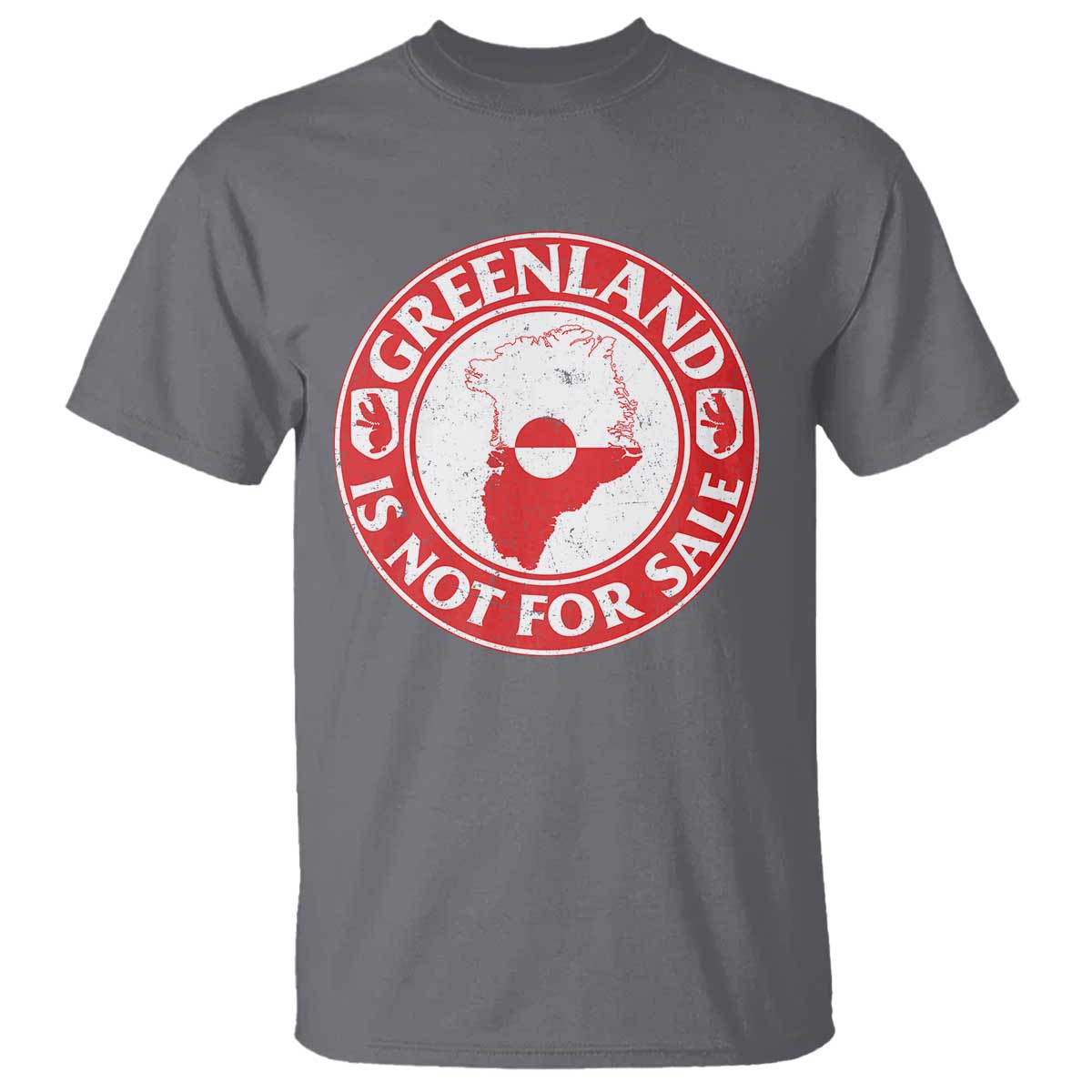 Greenland Is Not For Sale T Shirt Political Statement Arms of Greenland TS11 Charcoal Print Your Wear