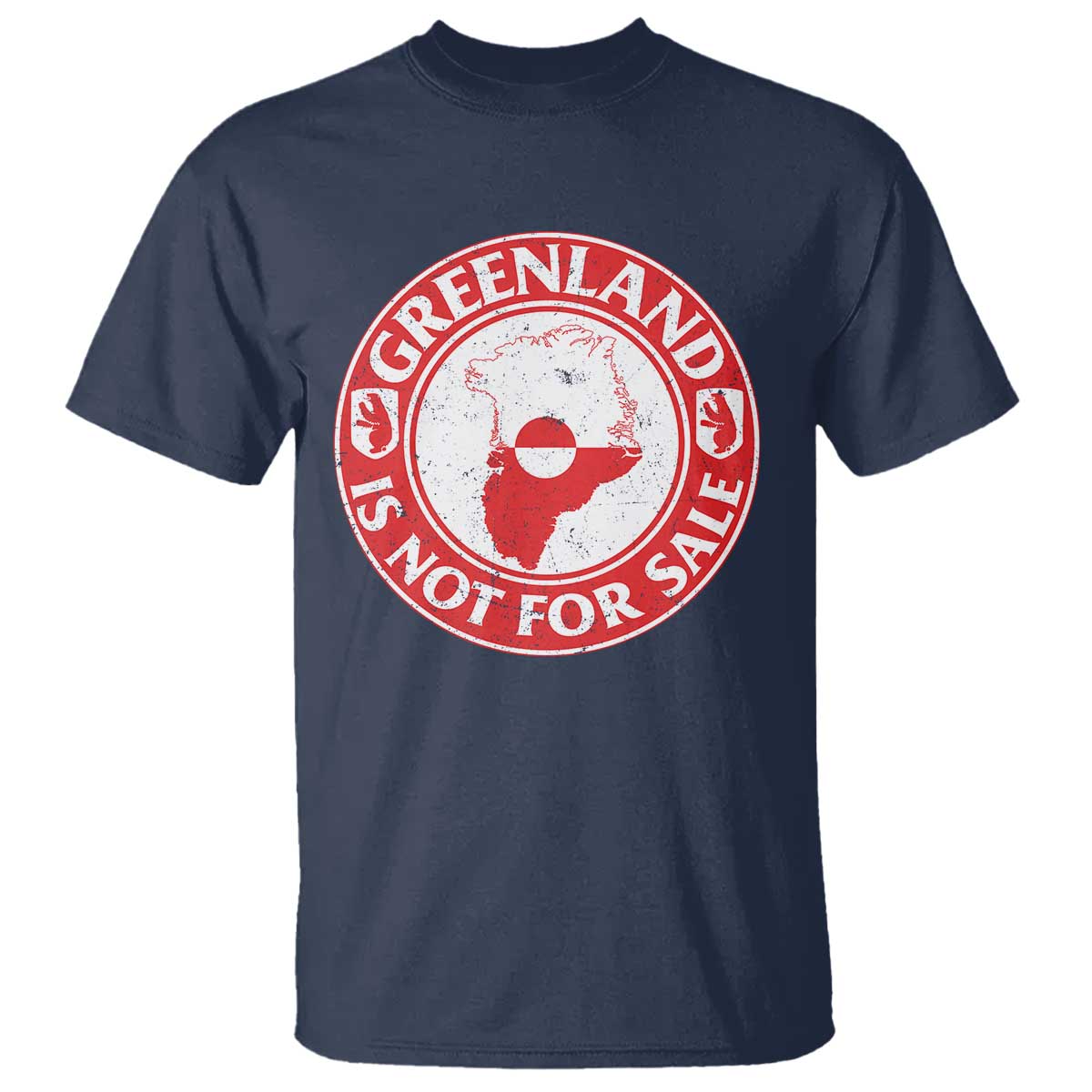 Greenland Is Not For Sale T Shirt Political Statement Arms of Greenland TS11 Navy Print Your Wear