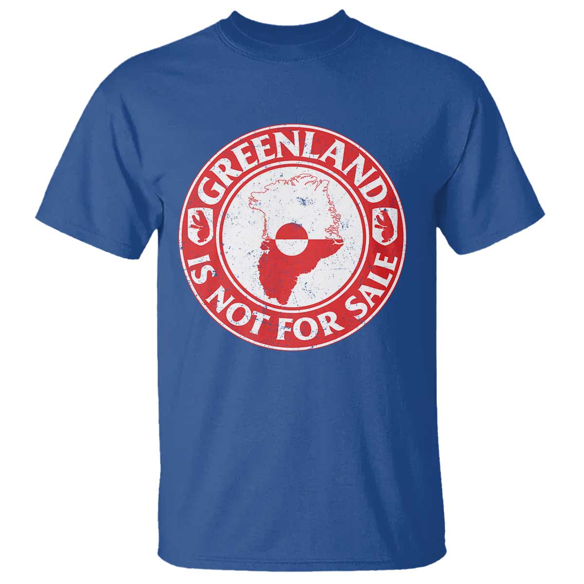 Greenland Is Not For Sale T Shirt Political Statement Arms of Greenland TS11 Royal Blue Print Your Wear
