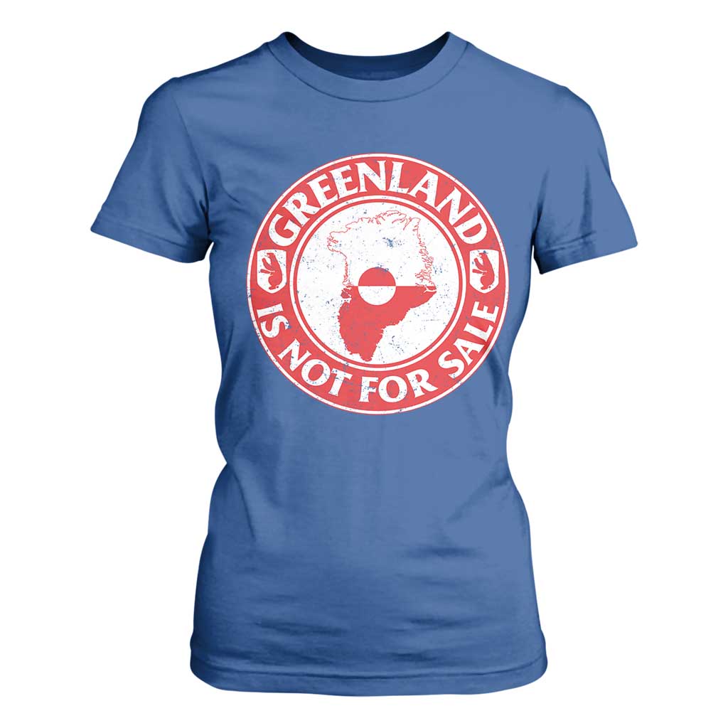 Greenland Is Not For Sale T Shirt For Women Political Statement Arms of Greenland TS11 Royal Blue Print Your Wear