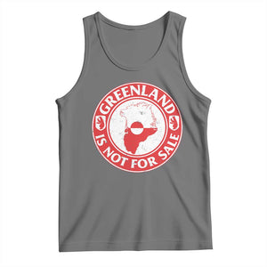 Greenland Is Not For Sale Tank Top Political Statement Arms of Greenland TS11 Black Heather Print Your Wear
