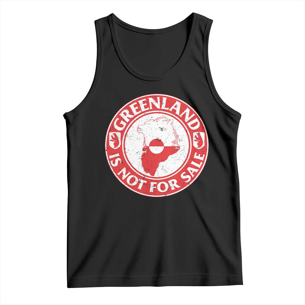 Greenland Is Not For Sale Tank Top Political Statement Arms of Greenland TS11 Black Print Your Wear