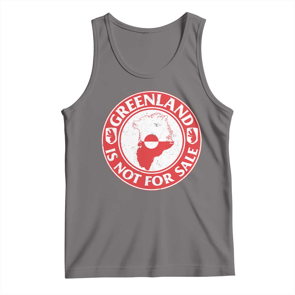 Greenland Is Not For Sale Tank Top Political Statement Arms of Greenland TS11 Deep Heather Print Your Wear