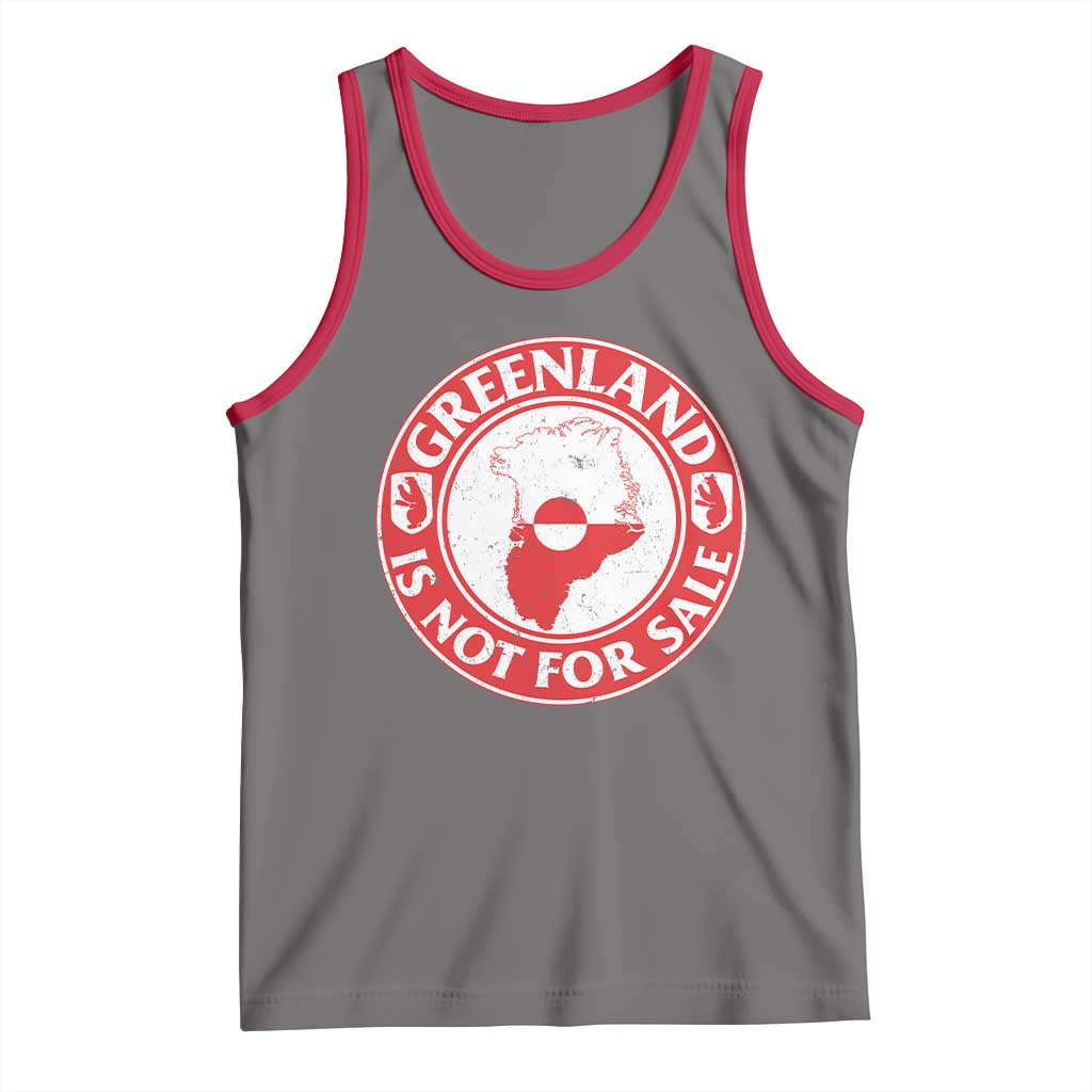 Greenland Is Not For Sale Tank Top Political Statement Arms of Greenland TS11 Deep Heather Red Print Your Wear